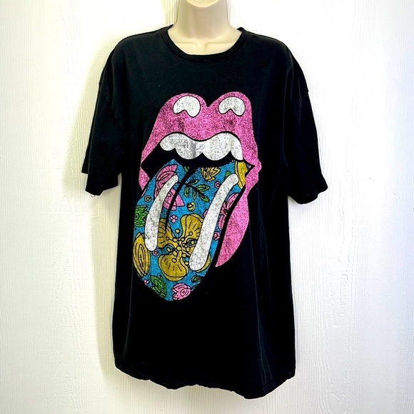 The Rolling Stones - Fun Tropical Pink Awesome Rolling Stones T Shirt S/M - Picture 1 of 8